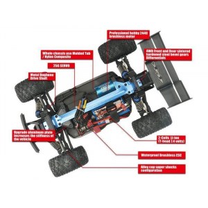 RH1665 Remo Hobby SEVOR Brushless 4WD 2.4G 1/16 RTR + Li-Po и З/У