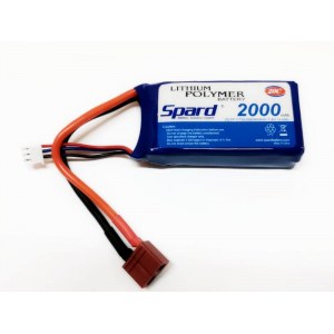 Аккумулятор Li-Po Spard 2000mAh, 7,4V, 20C, T‐plug для Remo Hobby 1/16, Himoto 1/18