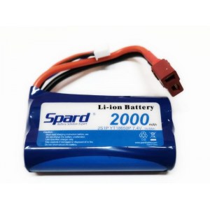 Аккумулятор Li-Ion Spard 2000mAh, 7,4V, 15C, T‐plug для Remo Hobby 1/16, Himoto 1/18