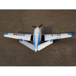 Радиоуправляемый самолет Top RC ST Beechcraft Bonanza V35 голубой 1280мм (шасси) PNP top085B