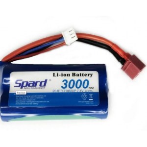 Аккумулятор Li-Ion Spard 3000mAh, 7,4V, 10C, T‐plug для Remo Hobby 1/16, Himoto 1/18