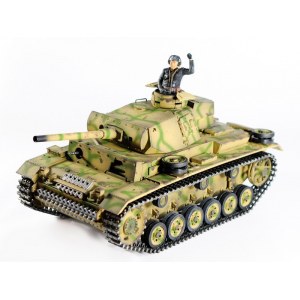 Радиоуправляемый танк Taigen 1/16 Panzerkampfwagen III (Германия) дым, свет (для ИК боя) V3 2.4G RTR камуфляж TG3848-BC-IR3.0