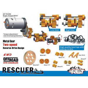 Радиоуправляемый модель для трофи RGT LC76 RESCUER 4WD ARR масштаб 1:10 2.4G - EX86190