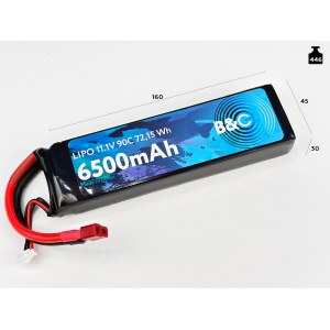 Аккумулятор LiPo B&C - 11.1v 6500mAh 90C (3S, Softcase, разъём T-Plug) B&C-6500-3S-90-S-T