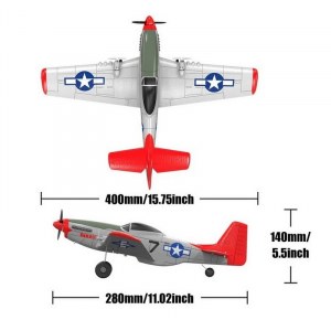 Радиоуправляемый самолет Volantex RC Mustang 400мм 2.4G 2ch LiPo RTF with Gyro EXA76203B