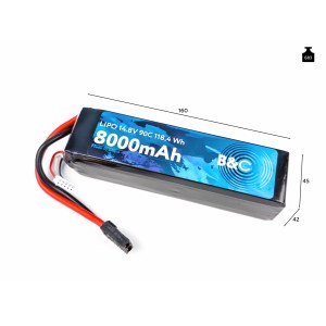 Аккумулятор Li-po B&C 8000 MAH 14.8v (4s) 90C, TRX, Soft case B&C-8000-4S-90-S-TRX