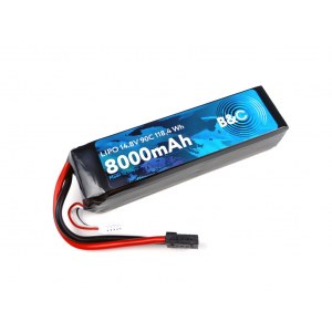 Аккумулятор Li-po B&C 8000 MAH 14.8v (4s) 90C, TRX, Soft case B&C-8000-4S-90-S-TRX