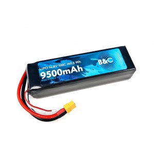 Аккумулятор Li-po B&C 9500 MAH 14.8V (4s) 100C, XT60, Soft case B&C-9500-4S-100-S-XT60