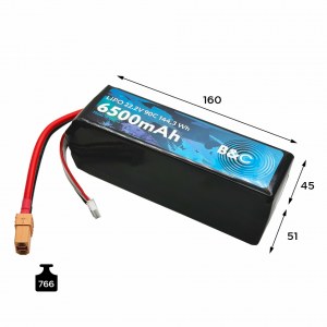 Аккумулятор Li-po B&C 6500 MAH 22.2V (6s) 90C, XT90, Soft case B&C-6500-6S-90-S-XT90