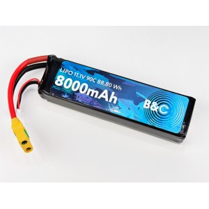 Аккумулятор Li-po B&C 8000 MAH 11.1V (3s) 90C, XT90, Soft case B&C-8000-3S-90-S-XT90