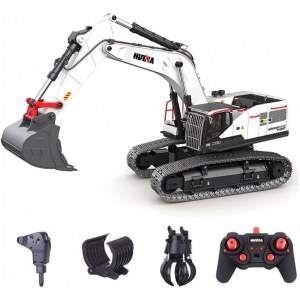 Радиоуправляемый экскаватор белый HUI NA TOYS масштаб 1:14 2.4G -HN1594-WHITE