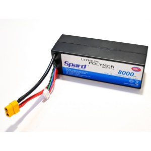 Аккумулятор Li-Po Spard 8000mAh, 14.8V, 50C, XT60, Hardcase для автомоделей 1/10, 1/8 YT1143125PPP-4S-8HC