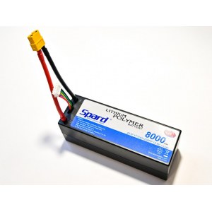 Аккумулятор Li-Po Spard 8000mAh, 14.8V, 50C, XT60, Hardcase для автомоделей 1/10, 1/8 YT1143125PPP-4S-8HC