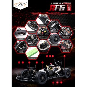 Радиоуправляемая модель ралли с бензиновым ДВС ROFUN RF5 RALLY GREY 4WD RF5-GREY