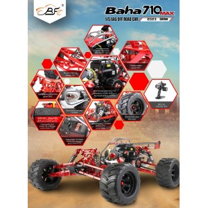 Радиоуправляемая модель с ДВС на бензине ROFUN BAHA 710 MAX RED 2WD 710-RED