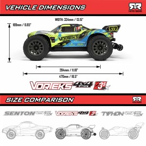 Радиоуправляемая трагги ARRMA 1/10 VORTEKS 223S DSC 4X4 RTR BRUSHLESS STADIUM TRUCK, TEAL ARA4305V4T2