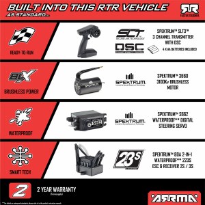 Радиоуправляемая трагги ARRMA 1/10 VORTEKS 223S DSC 4X4 RTR BRUSHLESS STADIUM TRUCK, TEAL ARA4305V4T2