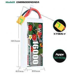 Аккумулятор Li-po Gaoneng GNB 16000mah 4S1P 14.8V 40C 42x80x183mm GNB160004S40A