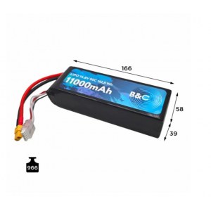 Аккумулятор Li-po B&C 11000 MAH 14.8V (4s) 90С, XT60, Soft case B&C-11000-4S-90-S-XT60