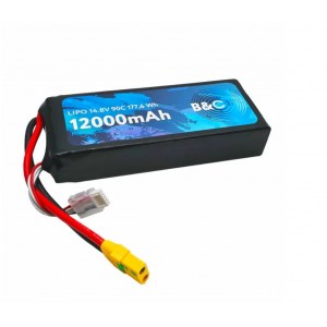 Аккумулятор Li-po 12000 MAH 14.8V (4s) 90C, XT90S, Soft case B&C-12000-4S-90-S-XT90S