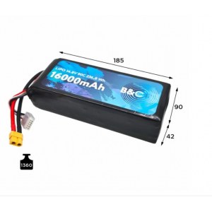 LiPo аккумулятор B&C 16000 MAH 14.8V (4s) 90C, XT60, Soft case B&C-16000-4S-90-S-XT60