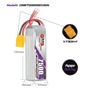 Аккумулятор Li-po Gaoneng GNB 7500mah 4S1P 15.2V HV 65C 40x44x141mm GNB75004S65AHV