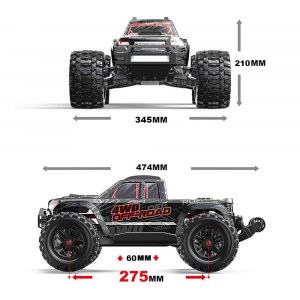 MJX Hyper Go 10208 V2 Brushless 4WD 1:10 Радиоуправляемый монстр - MJX-10208-V2-WHITE