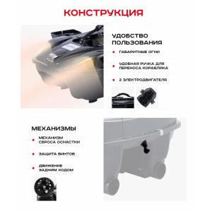Прикормочный кораблик Boatman Leader Pro Black с эхолотом и GPS LE-PRO