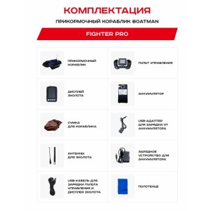 Прикормочный кораблик Boatman Fighter Pro с эхолотом и GPS FI-PRO
